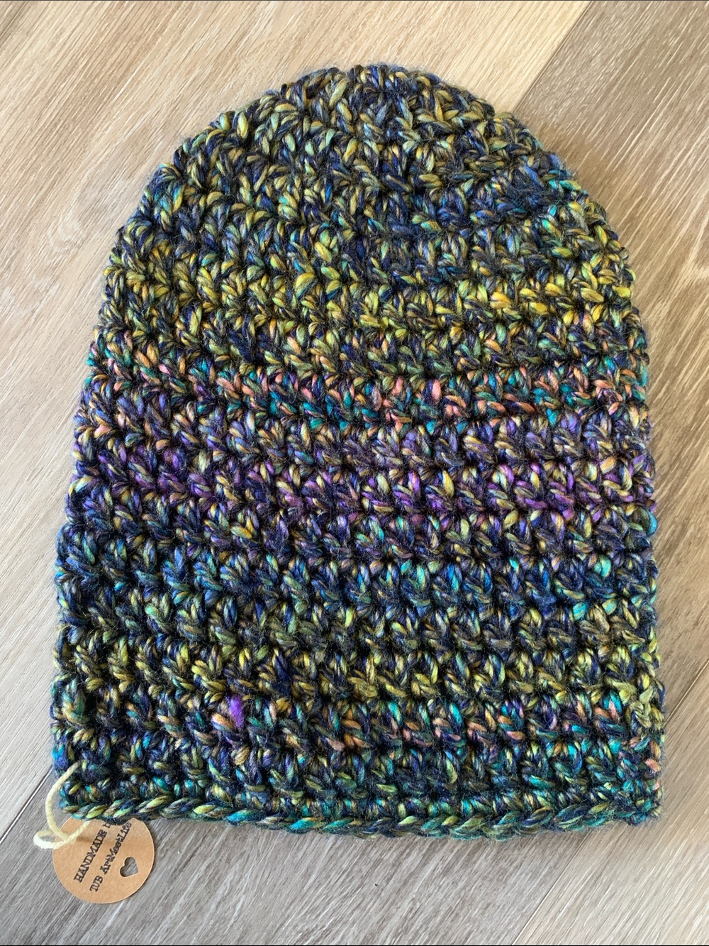 New Chunky Apres Crochet Beanie Navy Blue Olive Green Purple